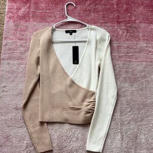 Colorblock Wrap Sweater